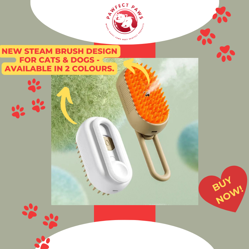 Pawfect Paws Steamy Dog & Cat Electric Spray Hair Brush 3-in-1