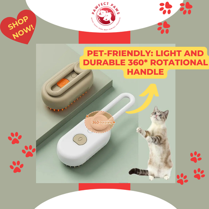 Pawfect Paws Steamy Dog & Cat Electric Spray Hair Brush 3-in-1