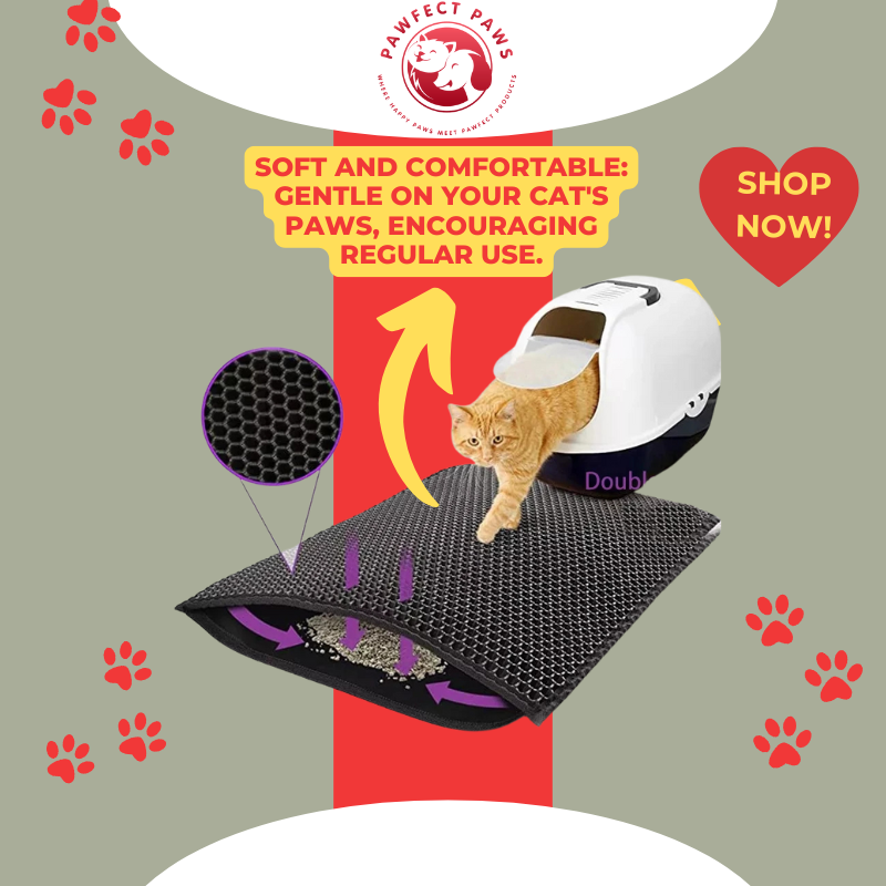 Pawfect Paws Double Layer Cat Litter Pad Waterproof Non-Slip Washable Mattress Floor Mat