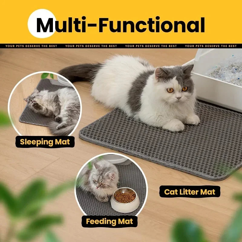 Pawfect Paws Double Layer Cat Litter Pad Waterproof Non-Slip Washable Mattress Floor Mat